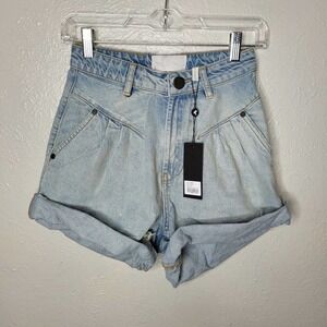 NWT One Teaspoon Kansas Street Walker Shorts 80s High Waist Denim Shorts sz 23